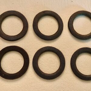 6 vintage brass mesh rings